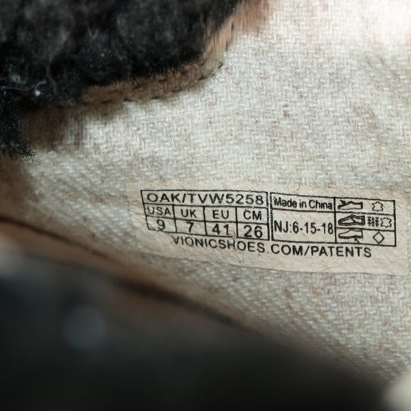 Vionic Womens Oak Boots Size 9 Black Suede Sherpa Lace Up Booties Sneaker Shoes - Picture 10 of 12